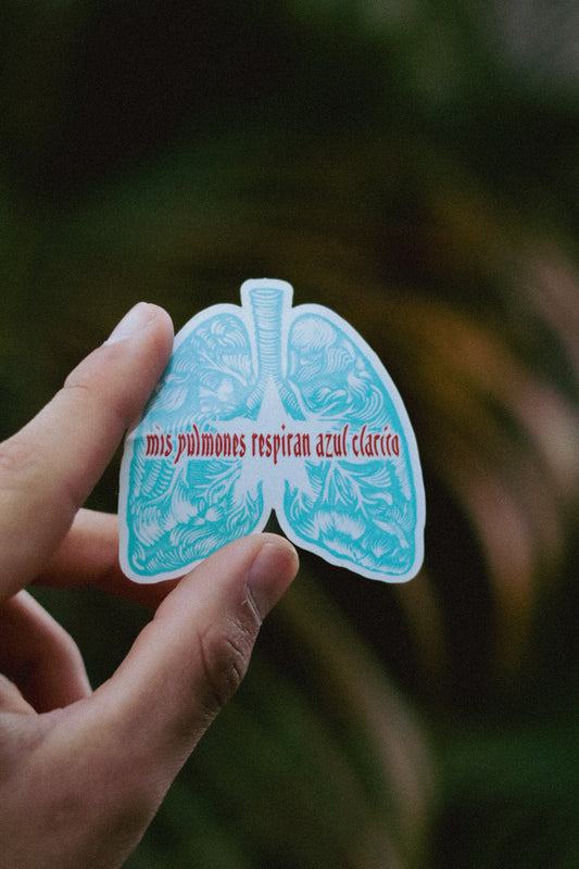 Pulmones Azul Clarito Sticker
