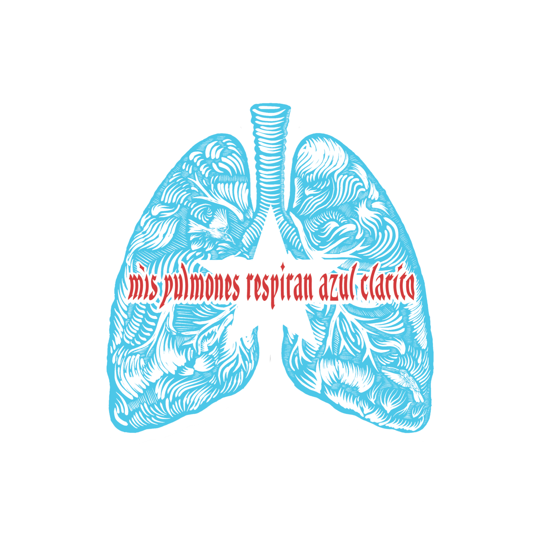 Pulmones Azul Clarito Sticker