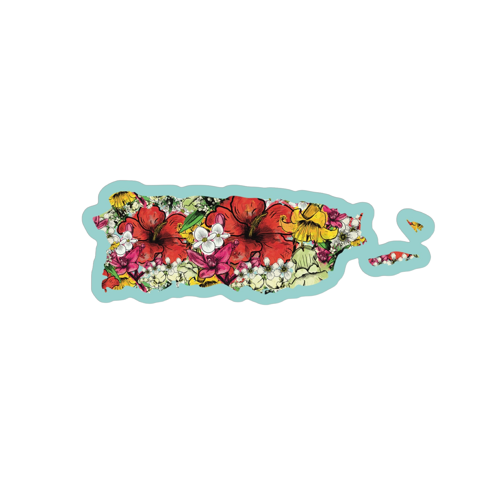 Mapa Flores Endémicas Sticker