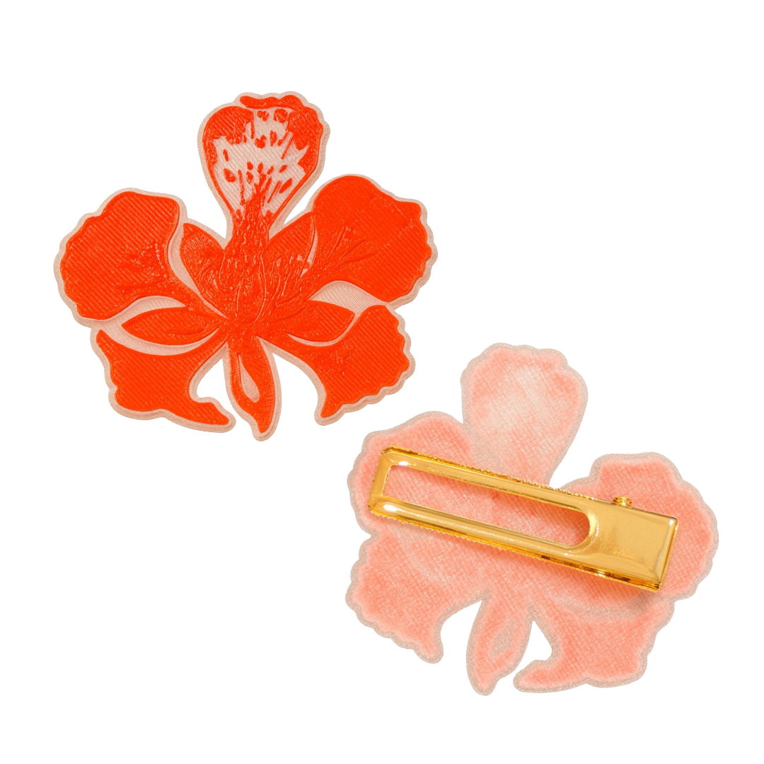 Flamboyán hair clip 3D
